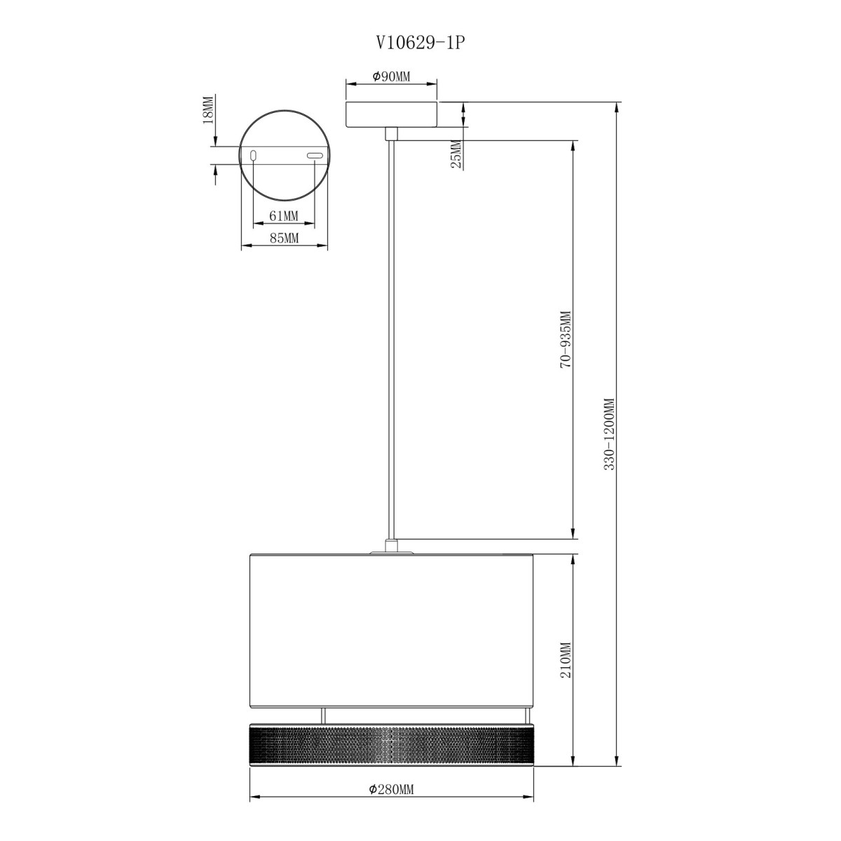 Светильник подвесной Moderli V10629-1P Gela