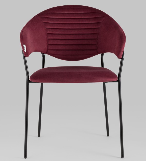 Стул Алексис велюр винный опора черный муар