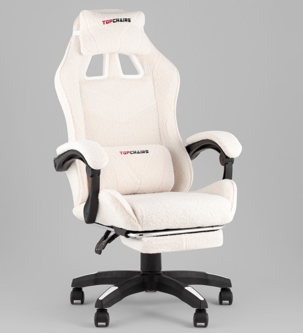 Кресло спортивное TopChairs MG-7019 букле белый
