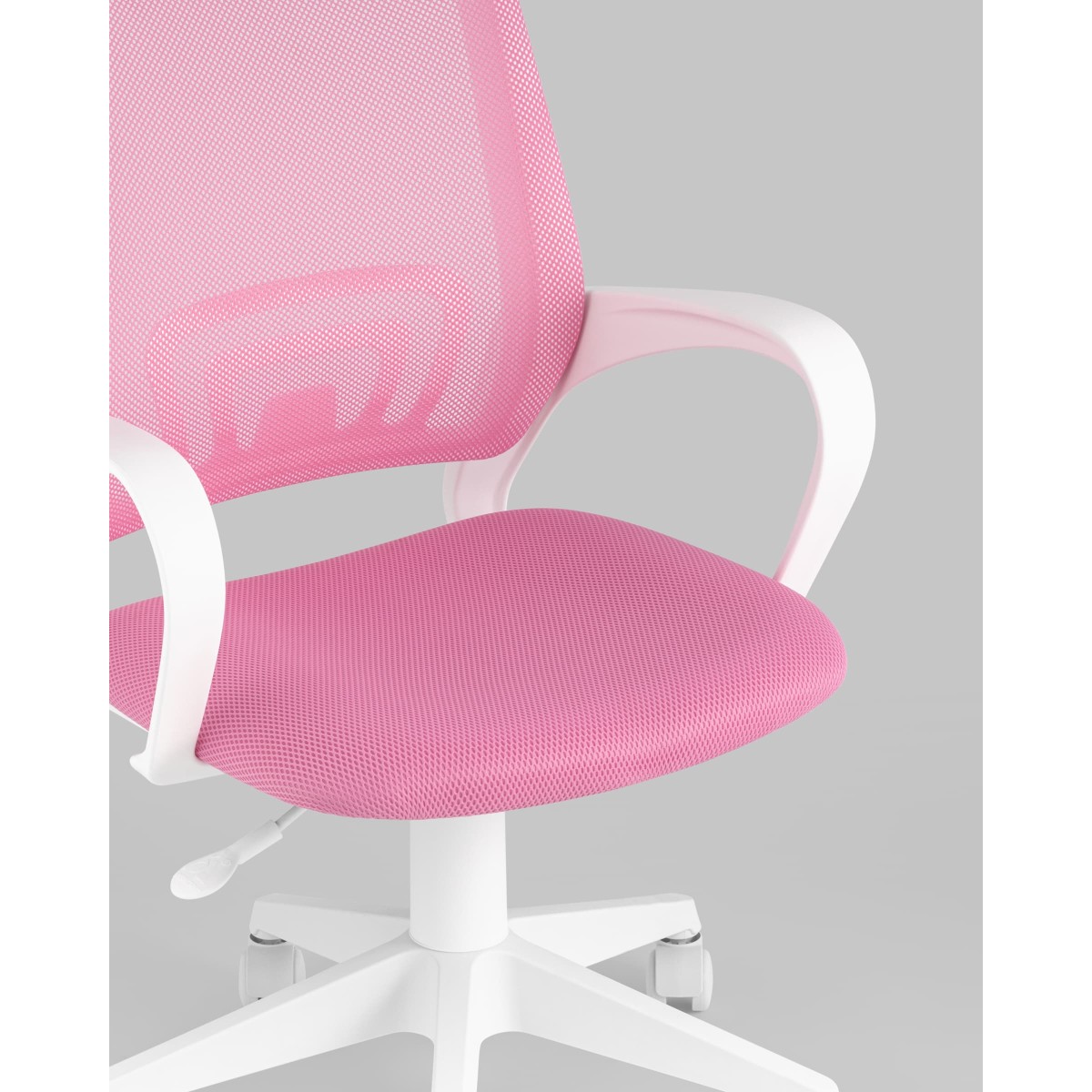 Кресло офисное TopChairs ST-BASIC-W розовый крестовина пластик белый