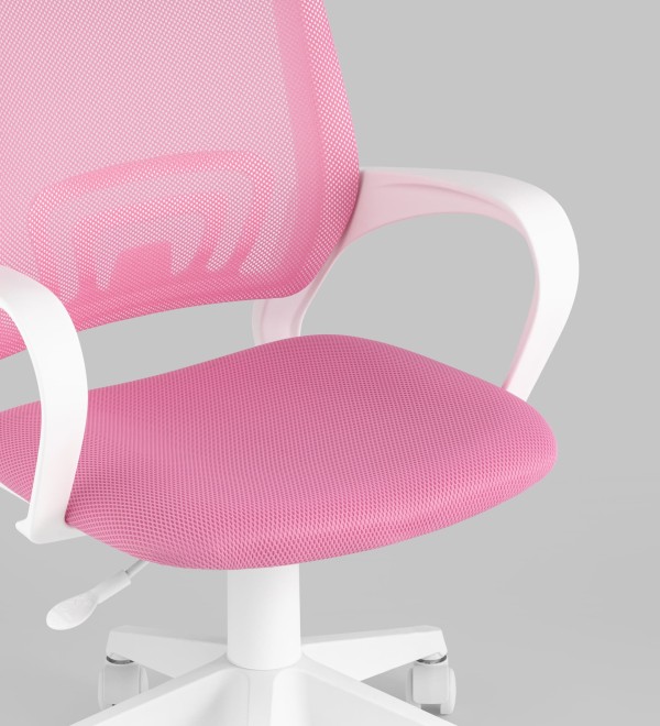 Кресло офисное TopChairs ST-BASIC-W розовый крестовина пластик белый