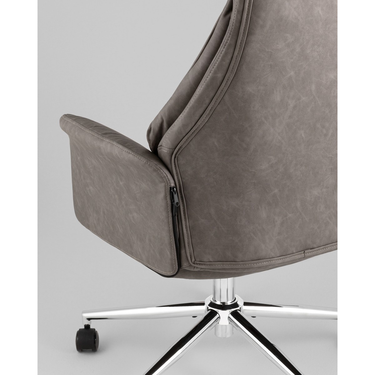 Кресло офисное TopChairs Neoma серый экокожа