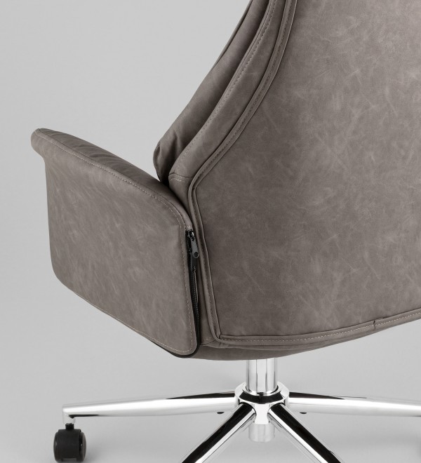 Кресло офисное TopChairs Neoma серый экокожа