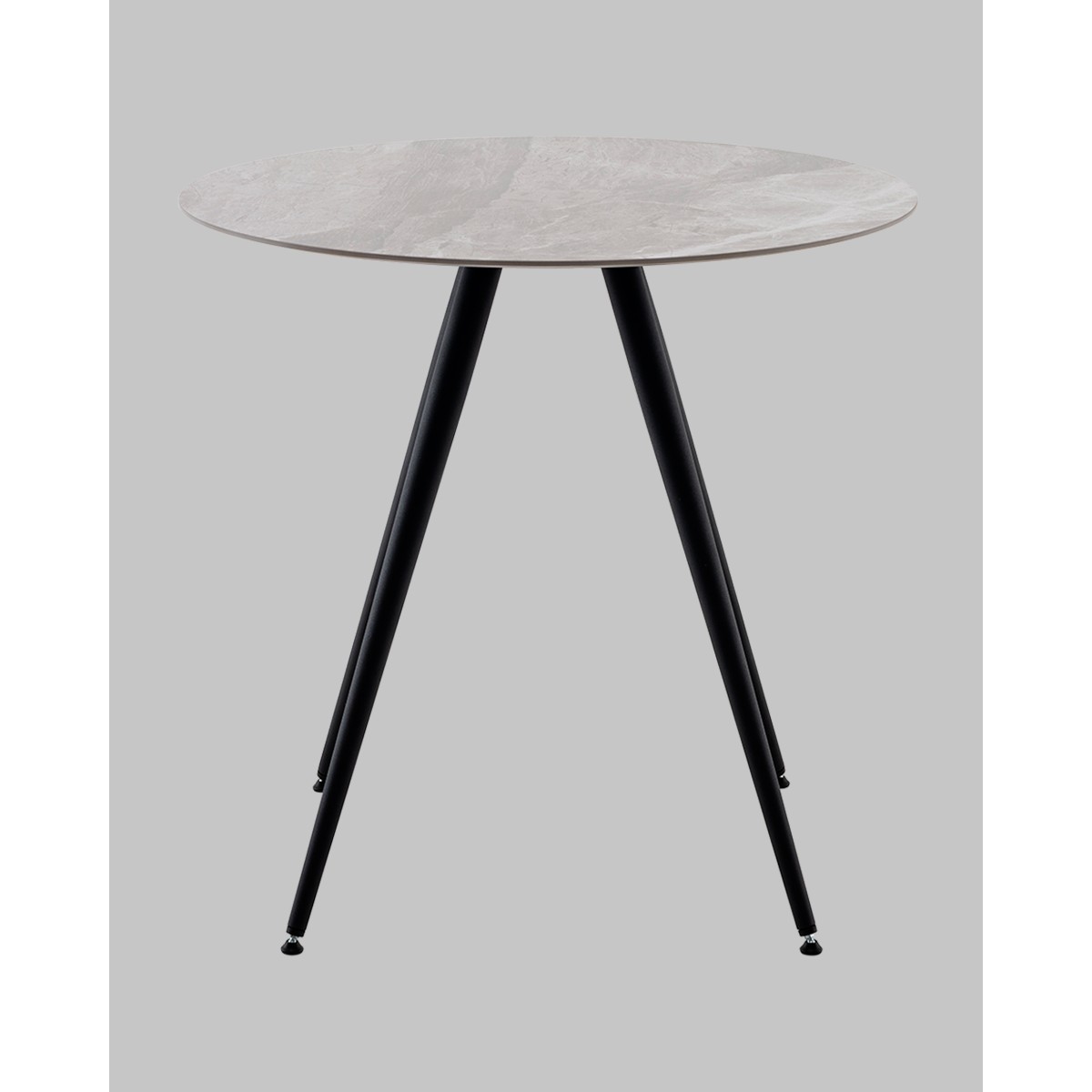 Стол Ники круглый столешница керамика Italian light grey 800
