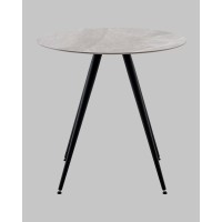 Стол Ники круглый столешница керамика Italian light grey 800