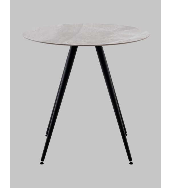 Стол Ники круглый столешница керамика Italian light grey 800