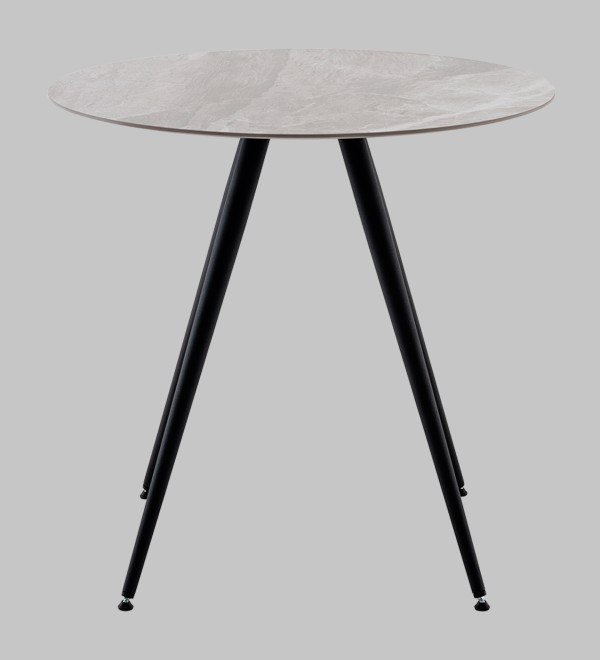 Стол Ники круглый столешница керамика Italian light grey 800