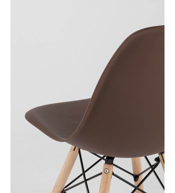 Стул Eames Style DSW коричневый x4 (разборный каркас)