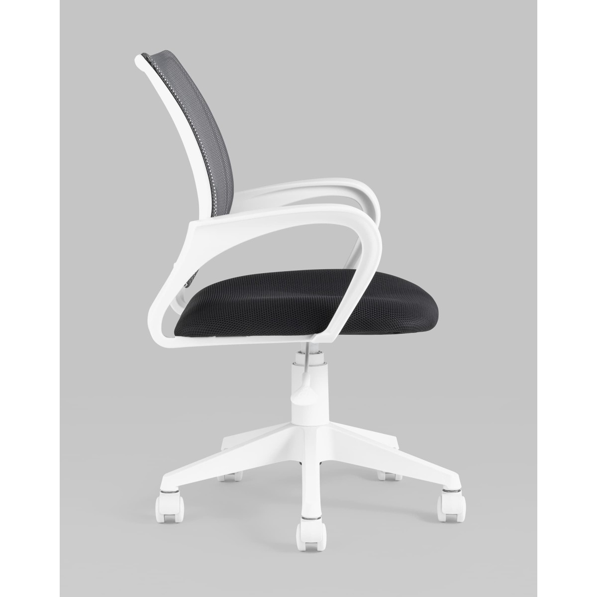Кресло офисное TopChairs ST-BASIC-W серый крестовина пластик белый