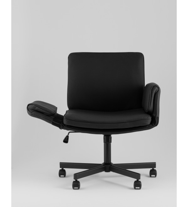 Кресло офисное TopChairs Foldo с откидными подлокотниками черное