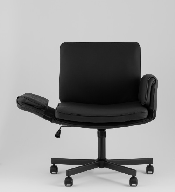 Кресло офисное TopChairs Foldo с откидными подлокотниками черное