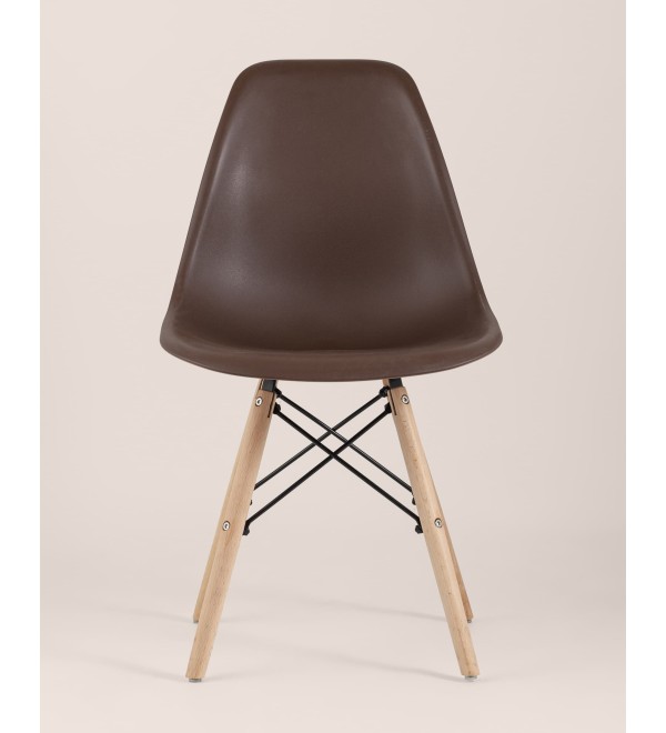 Стул Eames Style DSW коричневый x4 (разборный каркас)
