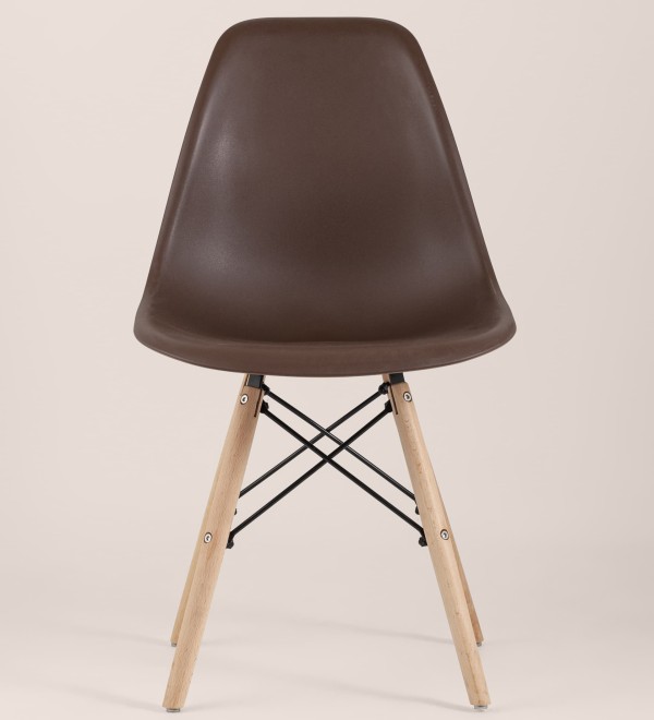 Стул Eames Style DSW коричневый x4 (разборный каркас)