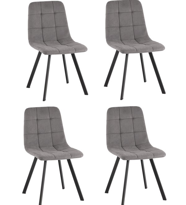 Стул Одди Original Square велюр серый (набор 4 шт)