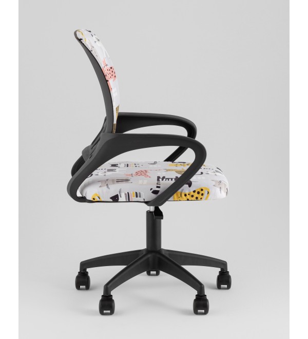 Кресло офисное TopChairs Simple SN Junior принт Blue Cats пластик черный