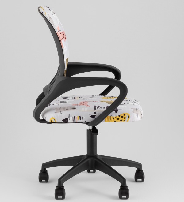 Кресло офисное TopChairs Simple SN Junior принт Blue Cats пластик черный