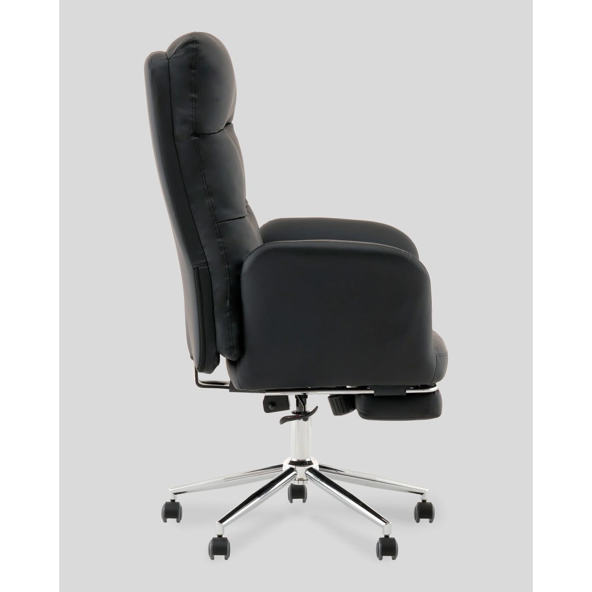 Кресло руководителя TopChairs Solid с оттоманкой черный