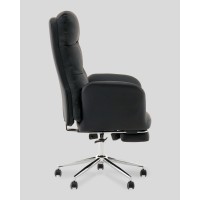 Кресло руководителя TopChairs Solid с оттоманкой черный