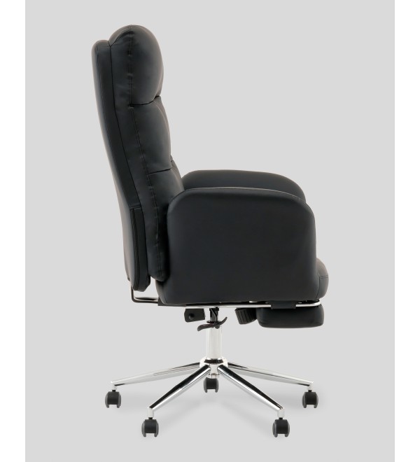 Кресло руководителя TopChairs Solid с оттоманкой черный