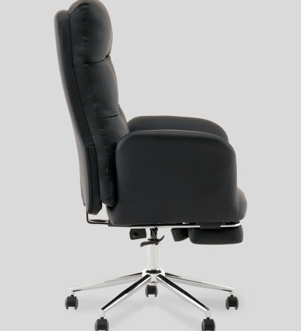Кресло руководителя TopChairs Solid с оттоманкой черный