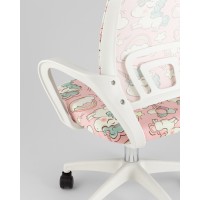 Кресло офисное TopChairs Simple SN Junior принт Unicorns пластик белый