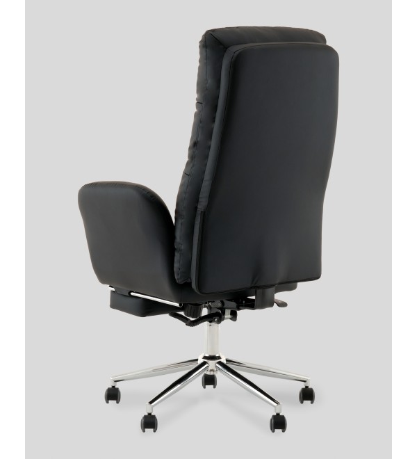 Кресло руководителя TopChairs Solid с оттоманкой черный