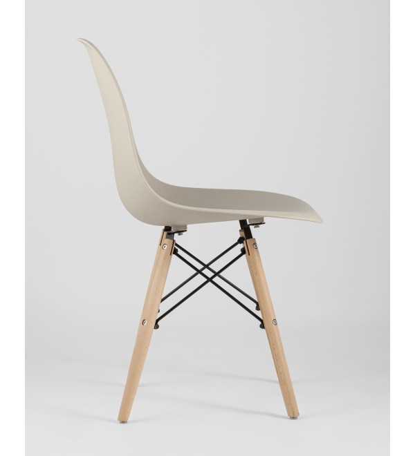Стул Eames Style DSW бежевый x4 (разборный каркас)