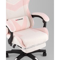 Кресло спортивное TopChairs MG-7019 букле бело-розовый
