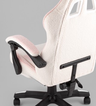 Кресло спортивное TopChairs MG-7019 букле бело-розовый