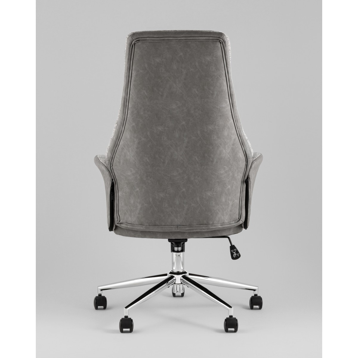 Кресло офисное TopChairs Neoma светло-серый экокожа ткань