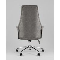 Кресло офисное TopChairs Neoma светло-серый экокожа ткань