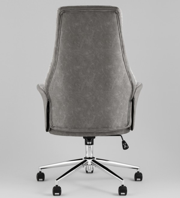 Кресло офисное TopChairs Neoma светло-серый экокожа ткань