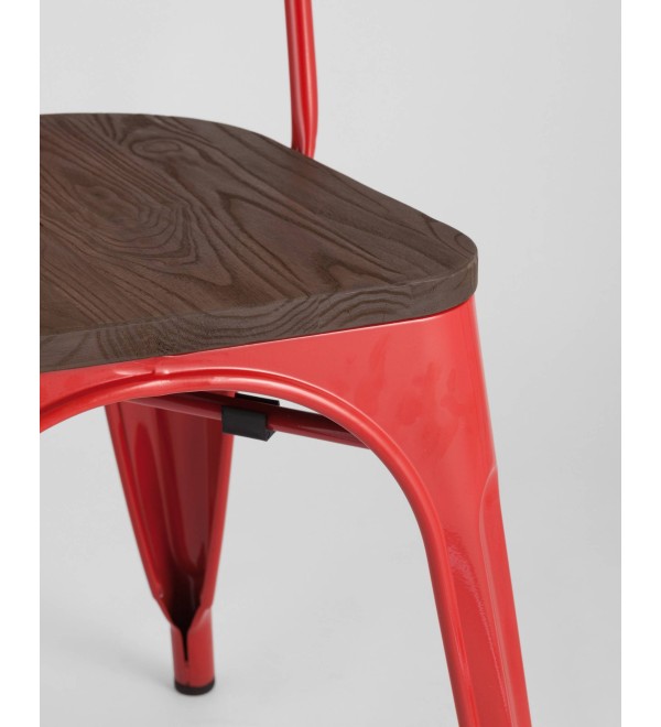 Стул TOLIX WOOD красный глянцевый