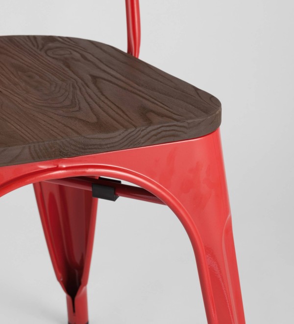 Стул TOLIX WOOD красный глянцевый