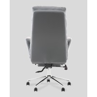 Кресло руководителя TopChairs Solid с оттоманкой серый