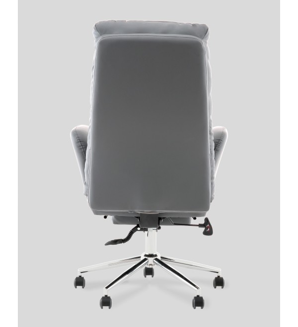 Кресло руководителя TopChairs Solid с оттоманкой серый