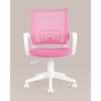 Кресло офисное TopChairs ST-BASIC-W розовый крестовина пластик белый