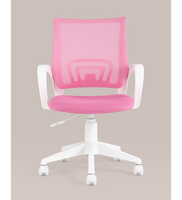 Кресло офисное TopChairs ST-BASIC-W розовый крестовина пластик белый