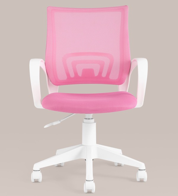 Кресло офисное TopChairs ST-BASIC-W розовый крестовина пластик белый