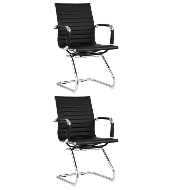 Кресло для посетителей TopChairs Visit черное 2 шт.