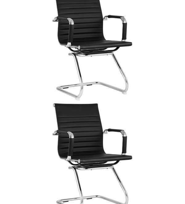 Кресло для посетителей TopChairs Visit черное 2 шт.