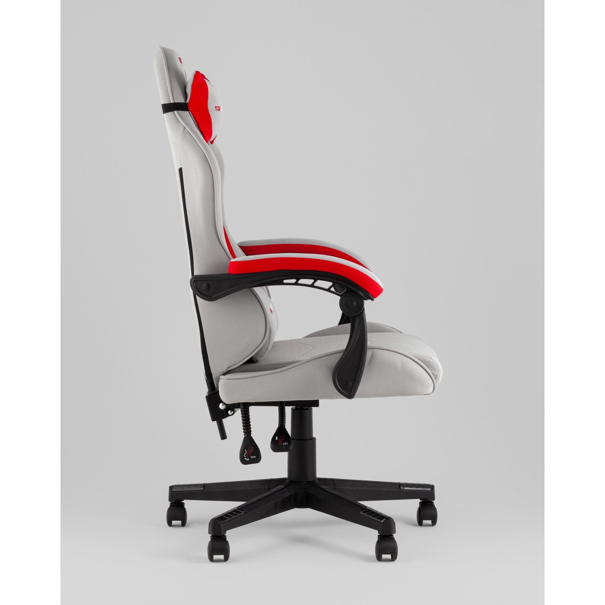 Кресло спортивное TopChairs Phantom ткань серо-красный