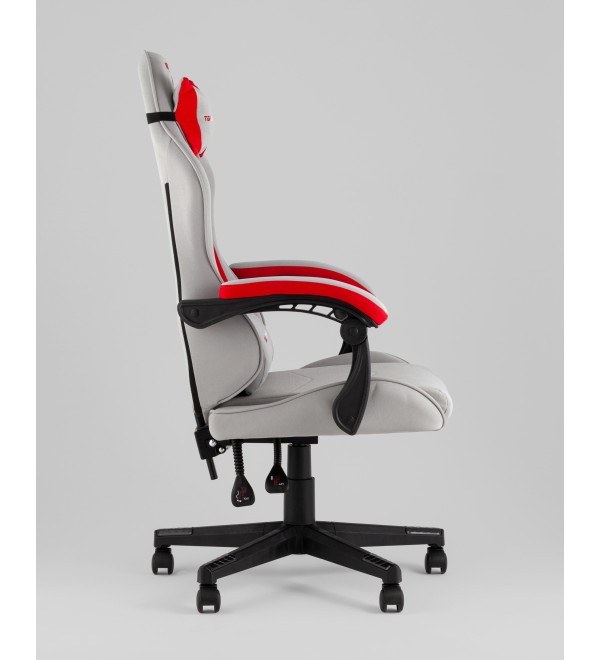 Кресло спортивное TopChairs Phantom ткань серо-красный