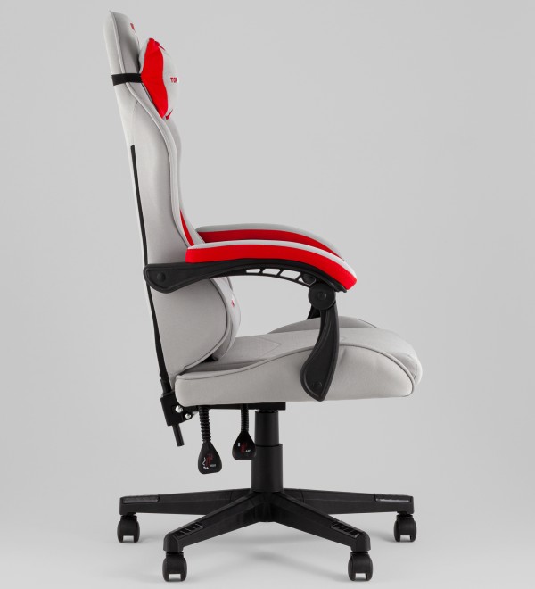 Кресло спортивное TopChairs Phantom ткань серо-красный
