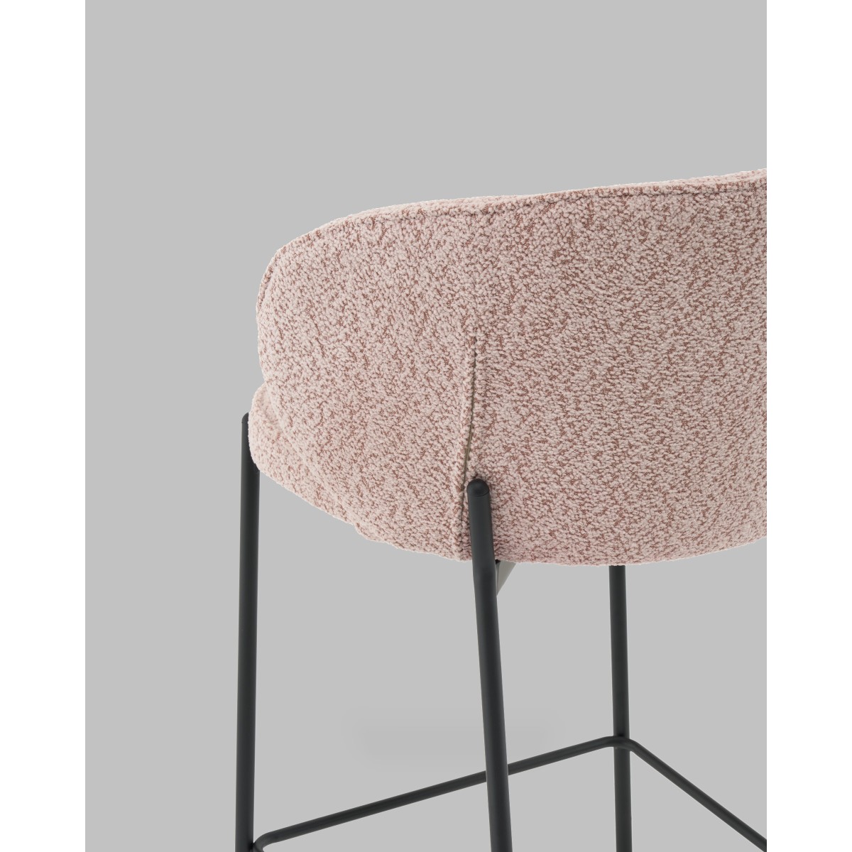 Стул полубарный Тисдейл букле розово-персиковый