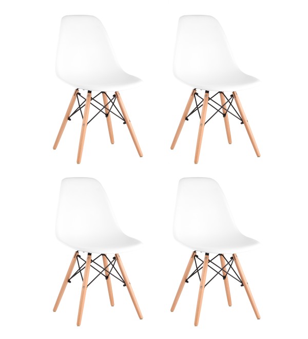 Стул Eames Style DSW белый x4 (разборный каркас)