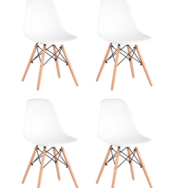 Стул Eames Style DSW белый x4 (разборный каркас)