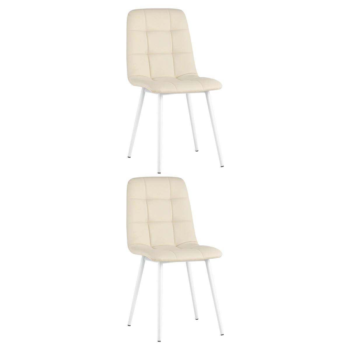 Стул Oliver экокожа белый белые ножки 2 шт