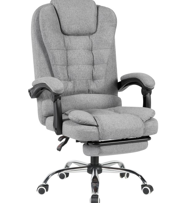 Кресло руководителя TopChairs President NEW серое в ткани
