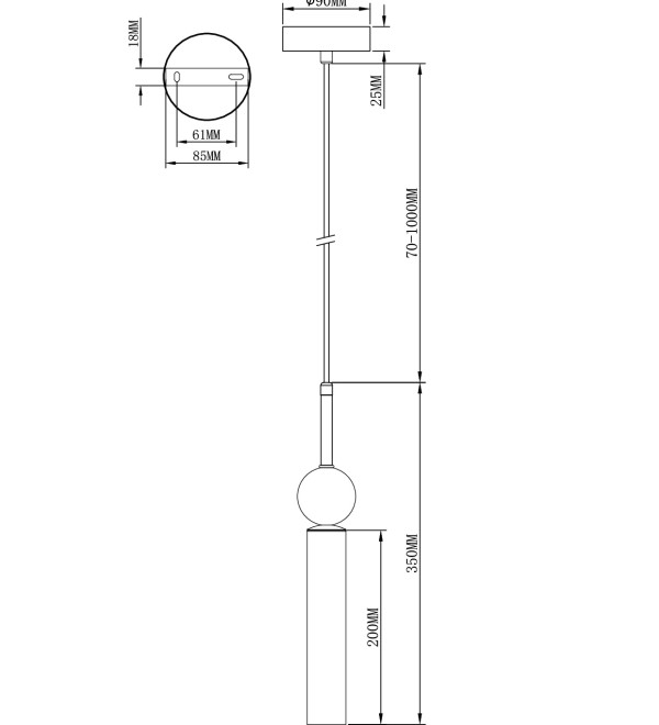 Светильник подвесной Moderli V11790-1P Illis